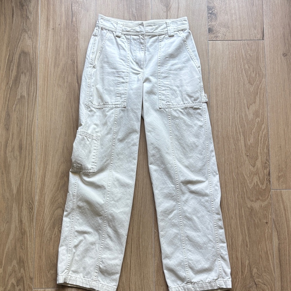Aritzia Sunday Best Off-White Utility Trousers